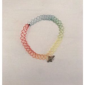 Rainbow Saturn Tattoo Choker